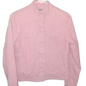 Bay Pastel Pink Corduroy Crop'd Jacket 10 Quilted Lining Y2K Barbie Cottagecore